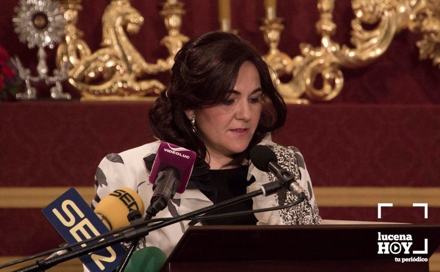 Un momento del pregón de María de la O Redondo Un momento del pregón de María de la O Redondo