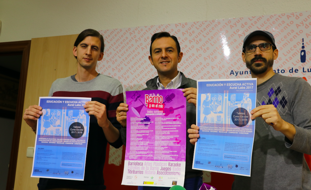 Rafael Chicano, Manuel Lara y Juan Cantizani presentando las actividades de Sensxperiment Rafael Chicano, Manuel Lara y Juan Cantizani presentando las actividades de Sensxperiment