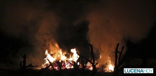 Una fogatas de restos de poda junto al polígono de la Viñuela hacen temer un incendio