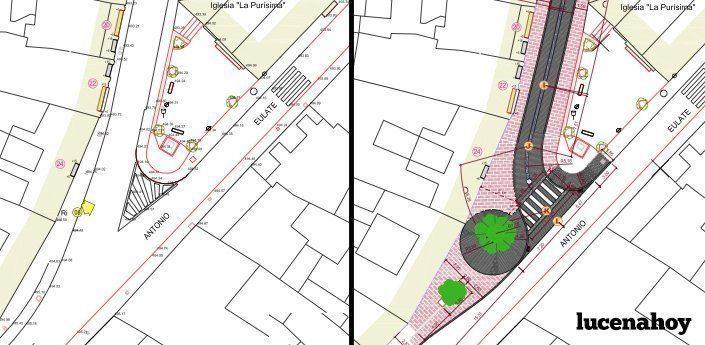 Las obras en Pedro Angulo incluyen la creación de una nueva plazoleta junto a la Purísima