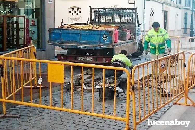 Trabajos de reparación en la calle San Pedro Trabajos de reparación en la calle San Pedro