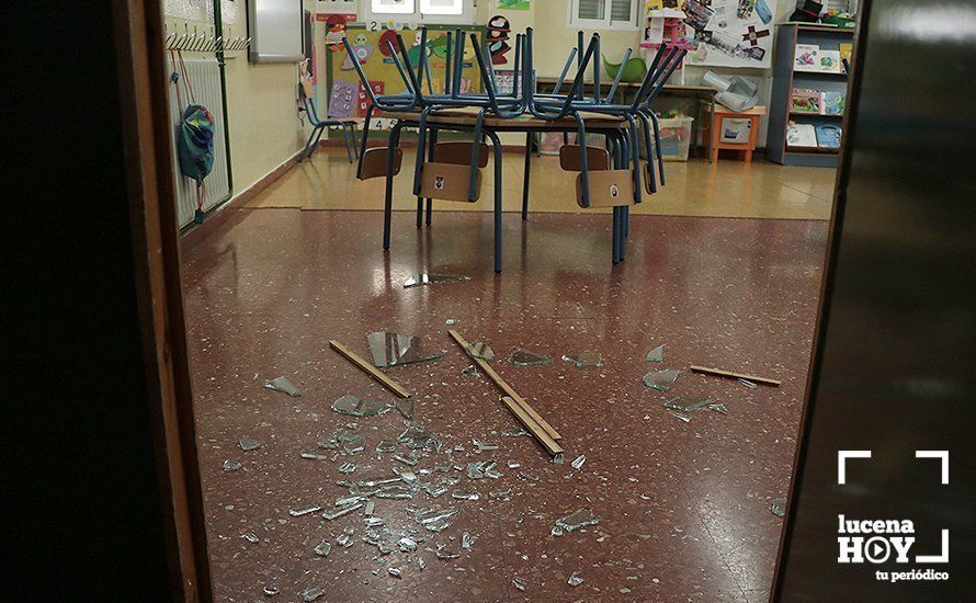 Imagen de una de las aulas en las que entraron los ladrones, en el colegio Barahona de Soto Imagen de una de las aulas en las que entraron los ladrones, en el colegio Barahona de Soto