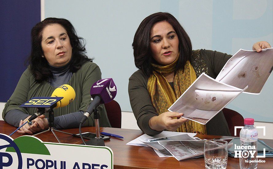 La parlamentaria andaluza María de la O Redondo muestra las fotos de las goteras en el colegio El Carmen La parlamentaria andaluza María de la O Redondo muestra las fotos de las goteras en el colegio El Carmen