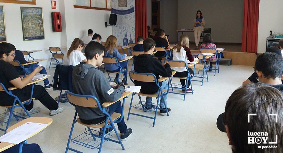 Una de las pruebas del certamen celebrado en el IES Miguel de Cervantes Una de las pruebas del certamen celebrado en el IES Miguel de Cervantes
