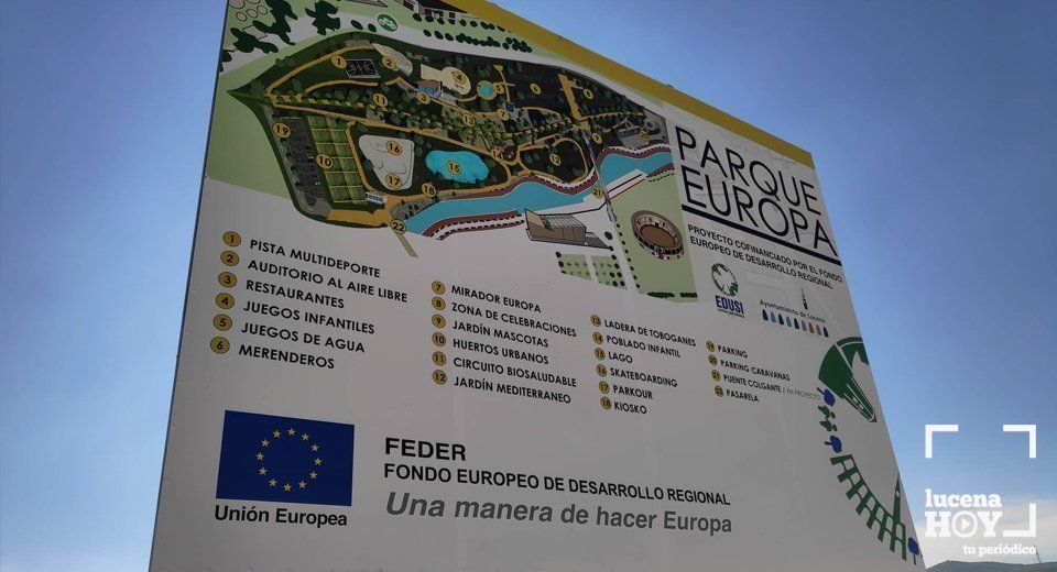 Cartel del Parque Europa, colocado en los últimos días en la zona de La Estación Cartel del Parque Europa, colocado en los últimos días en la zona de La Estación