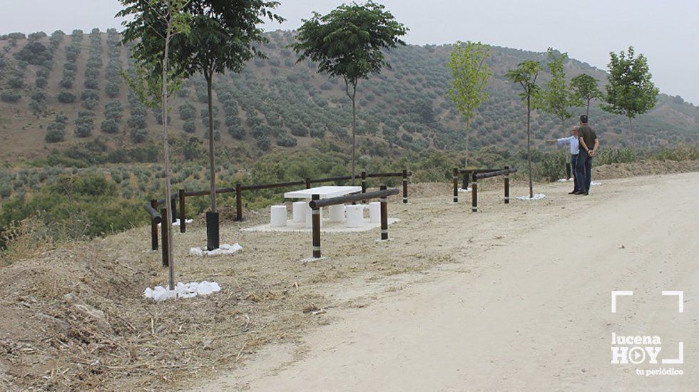 Zona de descanso en el Ruta del Camino Mozárabe a Santiago de Compostela a su paso por Lucena