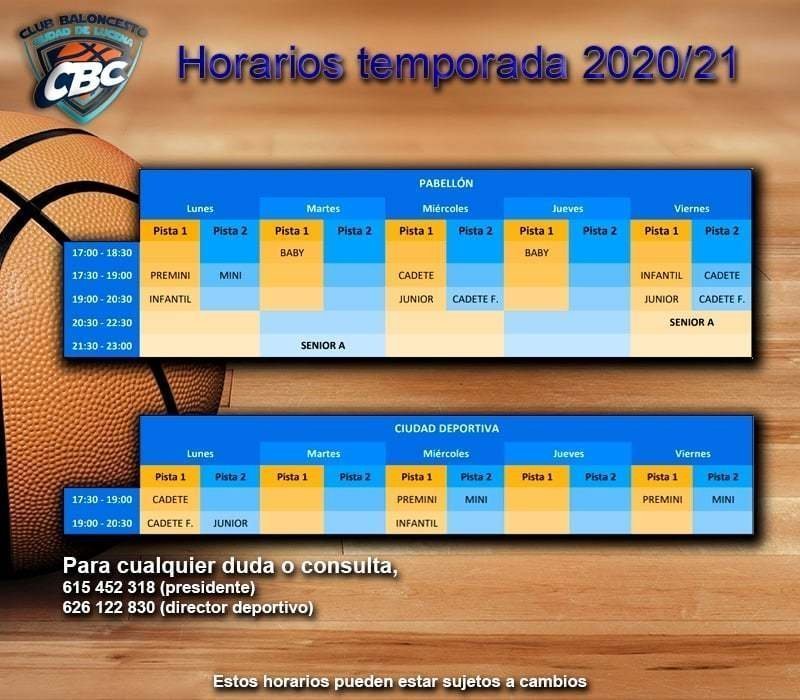 horarios baloncesto