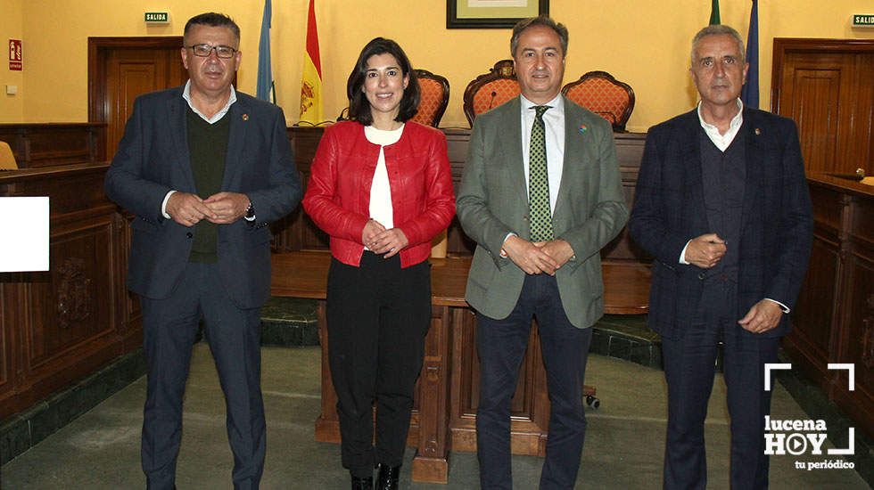  Ángel Pimentel junto a TeresaAlonso, Juan Pérez y el presidente de la Mancomunidad de la Subbética, Lope Ruiz 