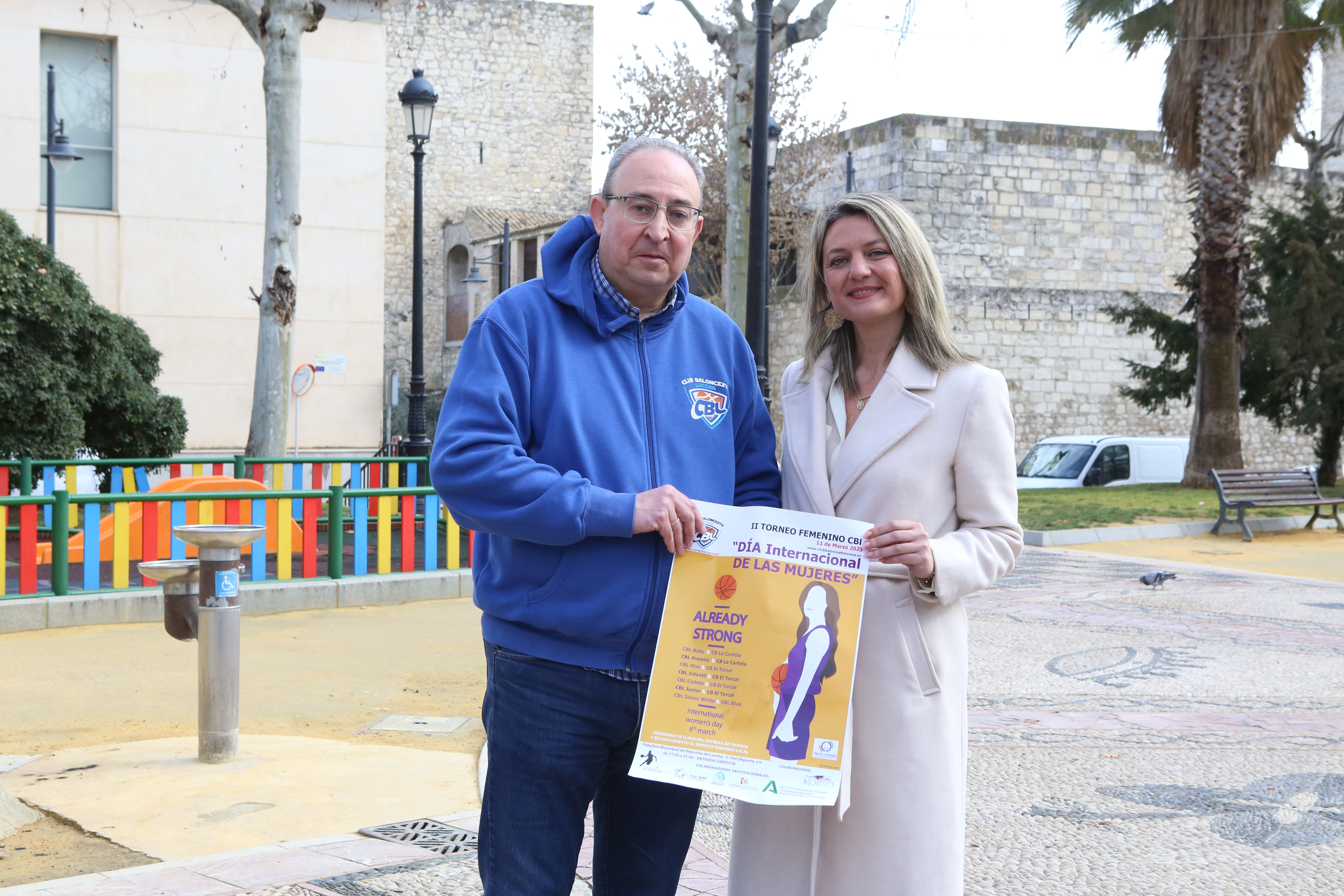 Antonio García y Carmen Gallardo durante la presentación de este II Torneo Femenino del CBL Lucena