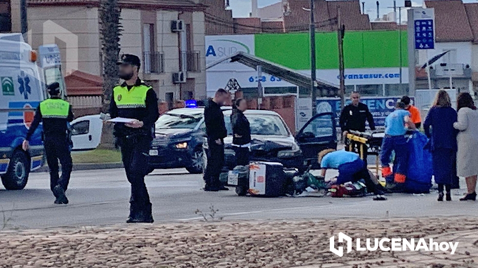 Accidente en la avenida Miguel Cuenca Valdivia, esta tarde