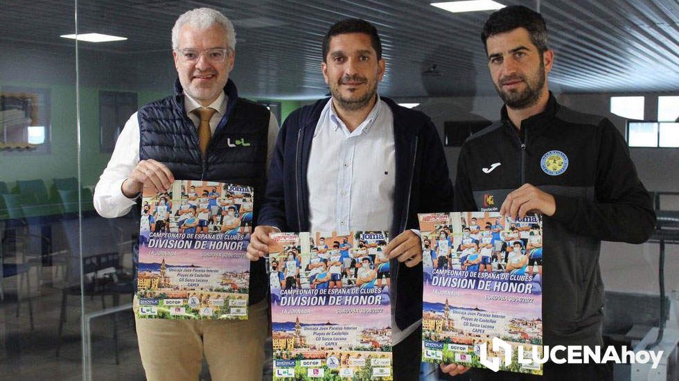  Javier Alba, Alberto Lora y Álvaro De la Fuente en la presentación de la primera jornada de División de Honor de Atletismo 