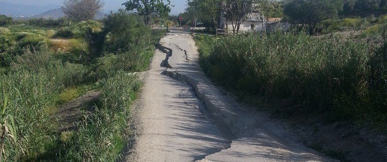  Las lluvias dejan un nuevo socavón en la Vía Verde 