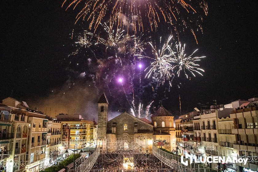 Fuegos artificiales a la entrada de la Virgen de Araceli en las fiestas del pasado año Fuegos artificiales a la entrada de la Virgen de Araceli en las fiestas del pasado año