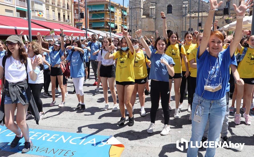 GALERÍA: Alumnos de los distintos centros educativos de Lucena celebran con una jornada lúdica en la Plaza Nueva el Día de la Paz