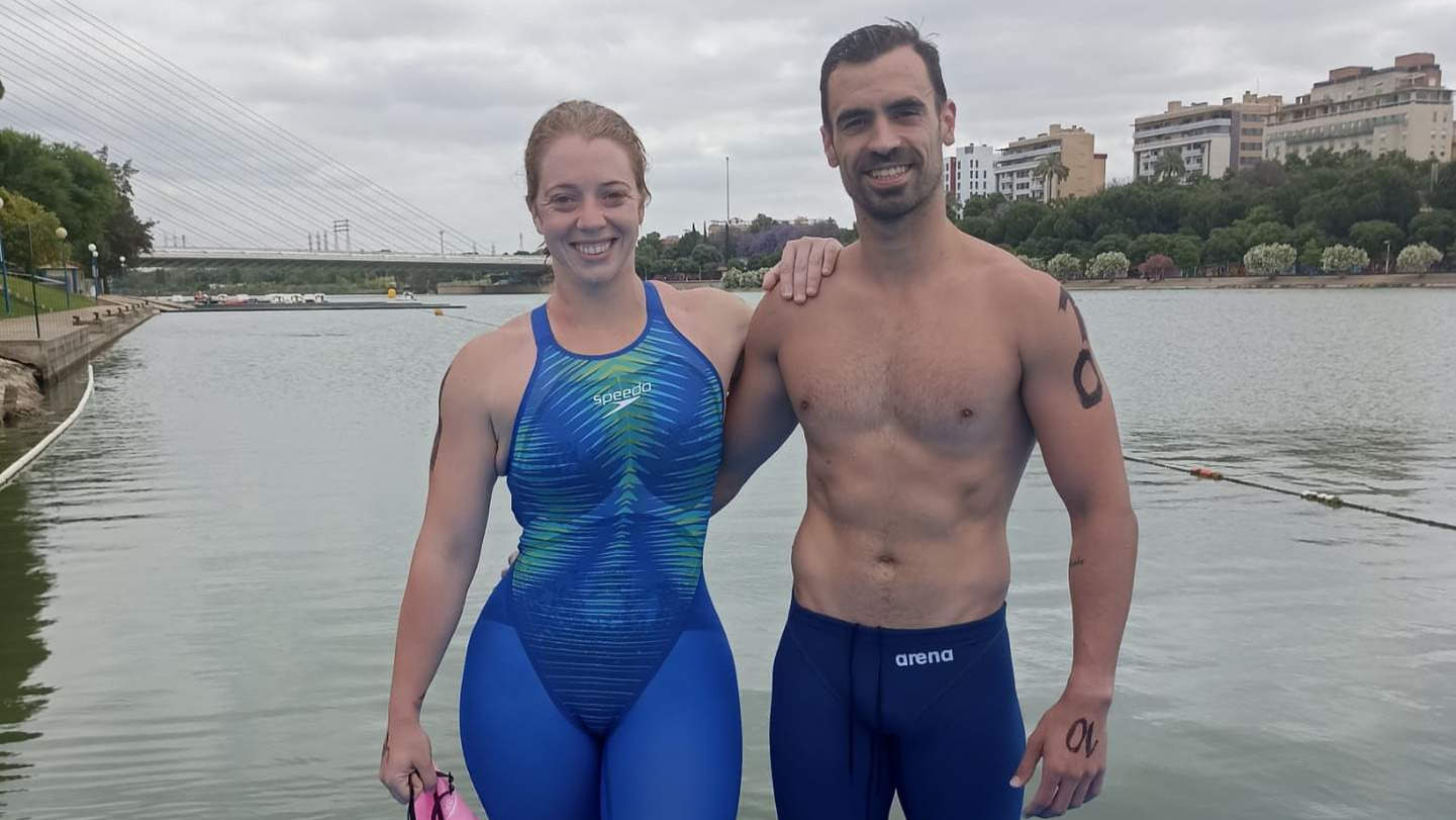  Elia María Cuenca y Cristian Gómez durante su participación en Sevilla 