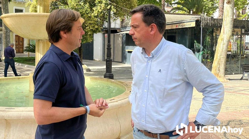  Antonio Repullo y Aurelio Fernández, esta mañana en el Paseo del Coso 