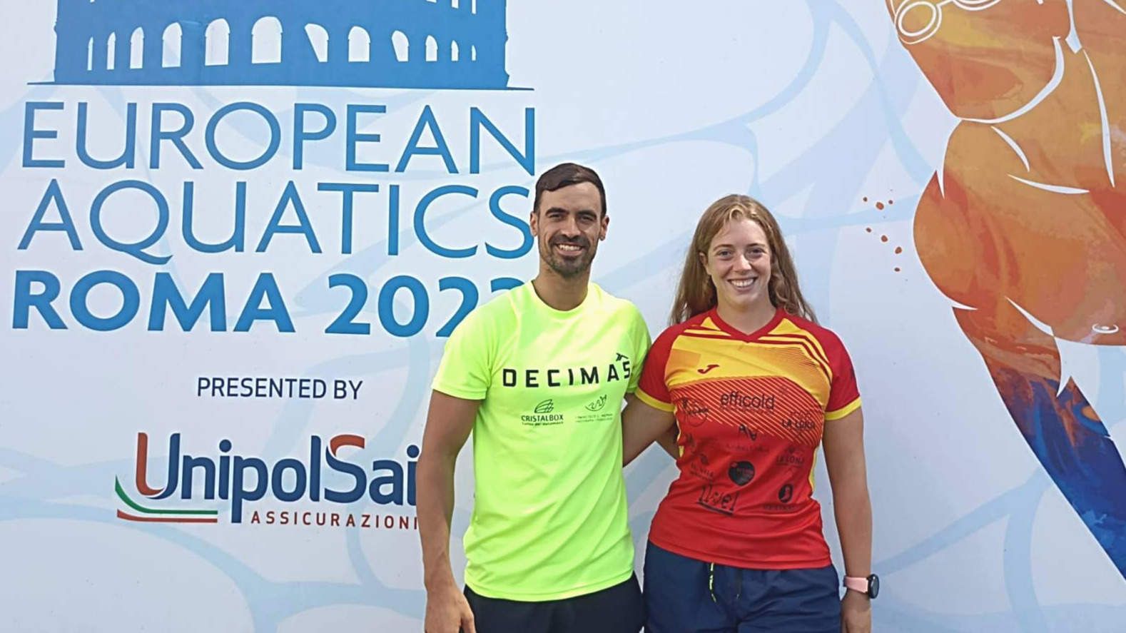  Elia María Cuenca y Cristian Gómez en el Campeonato Europeo de Natación en Roma 