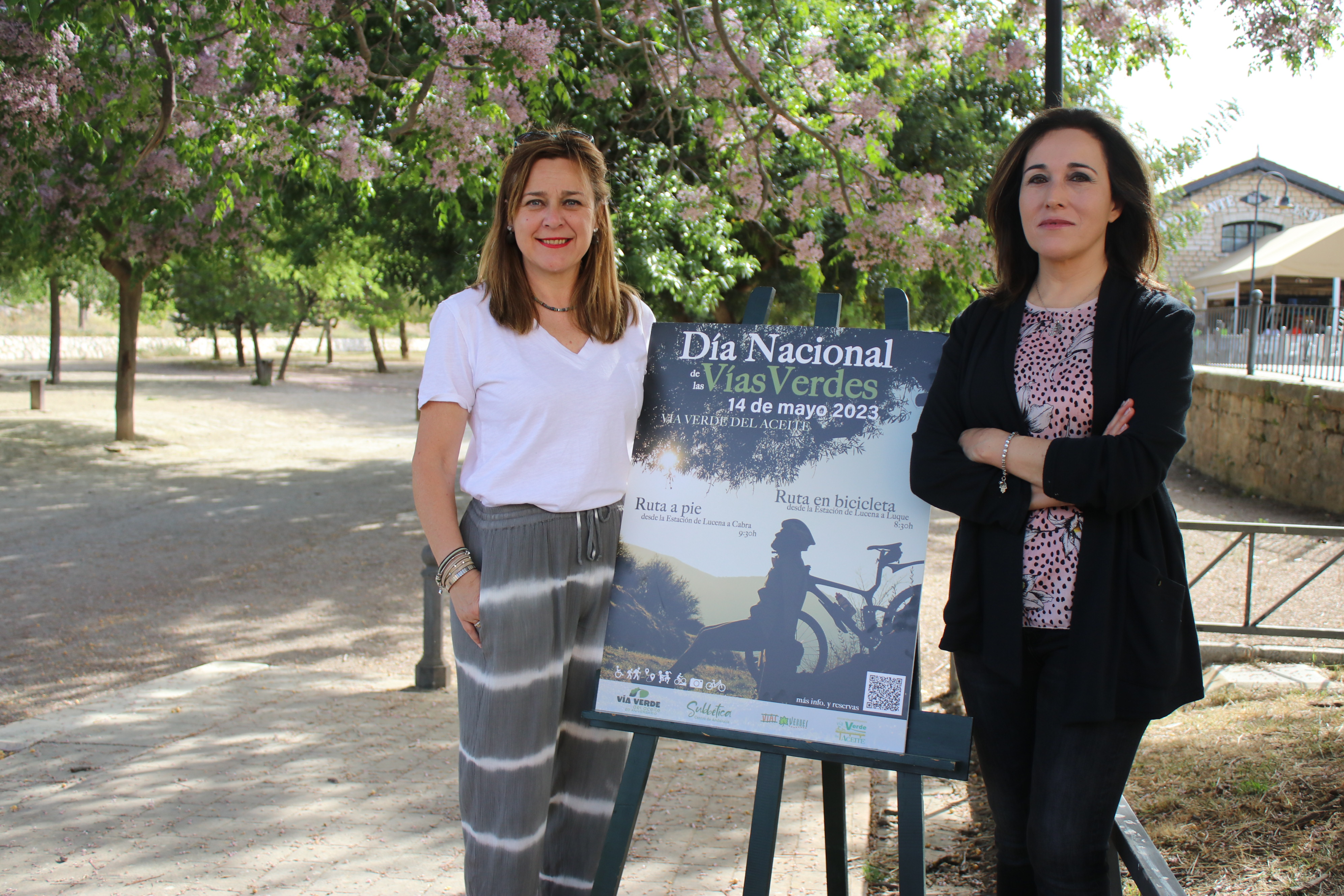 Cati Molina y Carmen Cantero durante la presentación de las actividades por el Día Nacional de las Vías Verdes