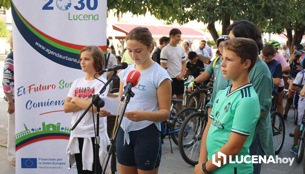 GALERÍA: Unos 150 escolares conmemoran con una marcha urbana en bicicleta el Día Mundial sin Coche en Lucena