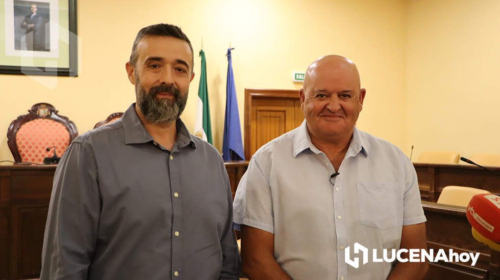  Rafael Saco y Antonio Hidalgo, esta mañana en el Ayuntamiento de Lucena 