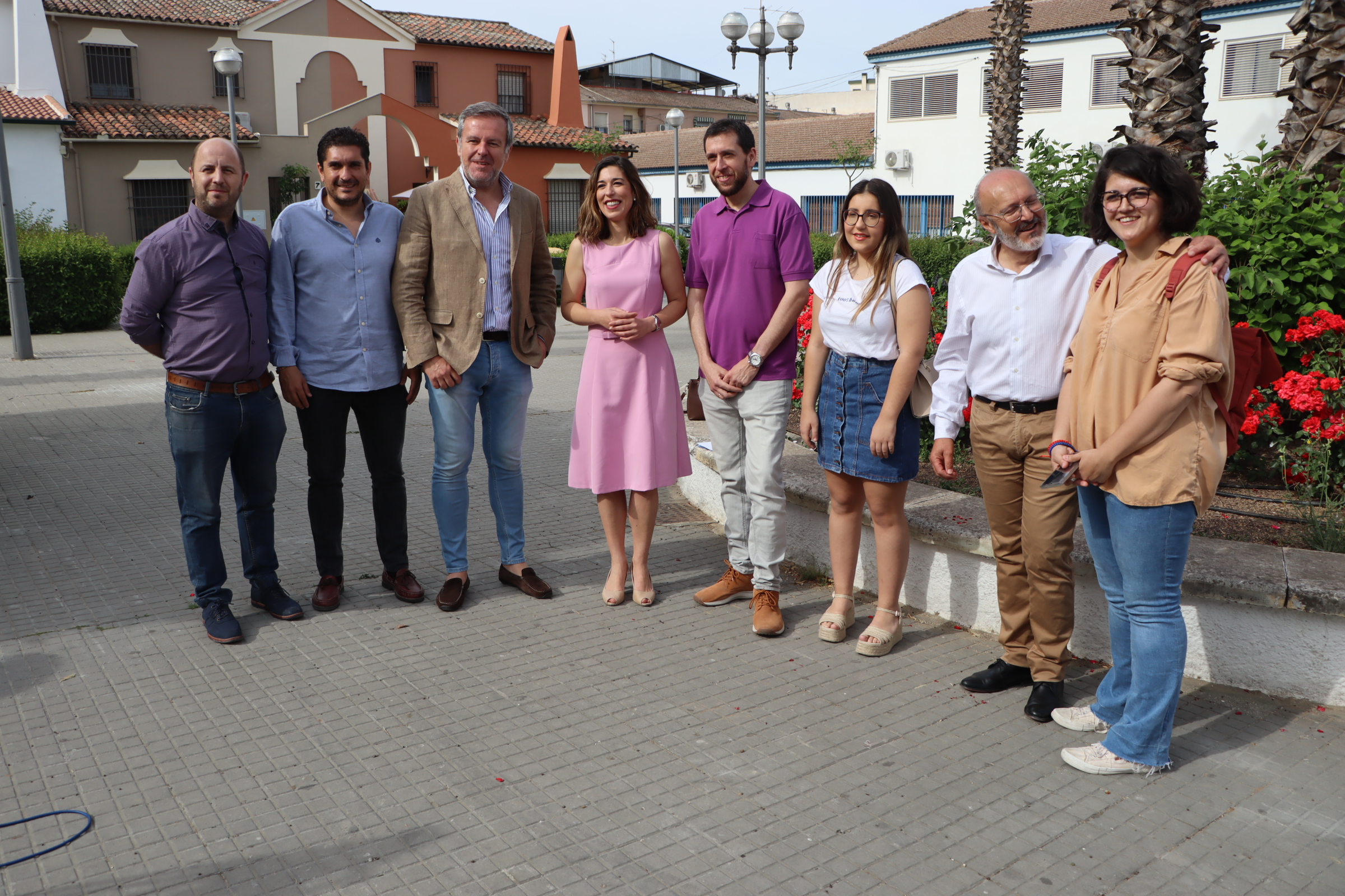 Miembros de la candidatura socialista presentes en la rueda de prensa de hoy en La Estrella