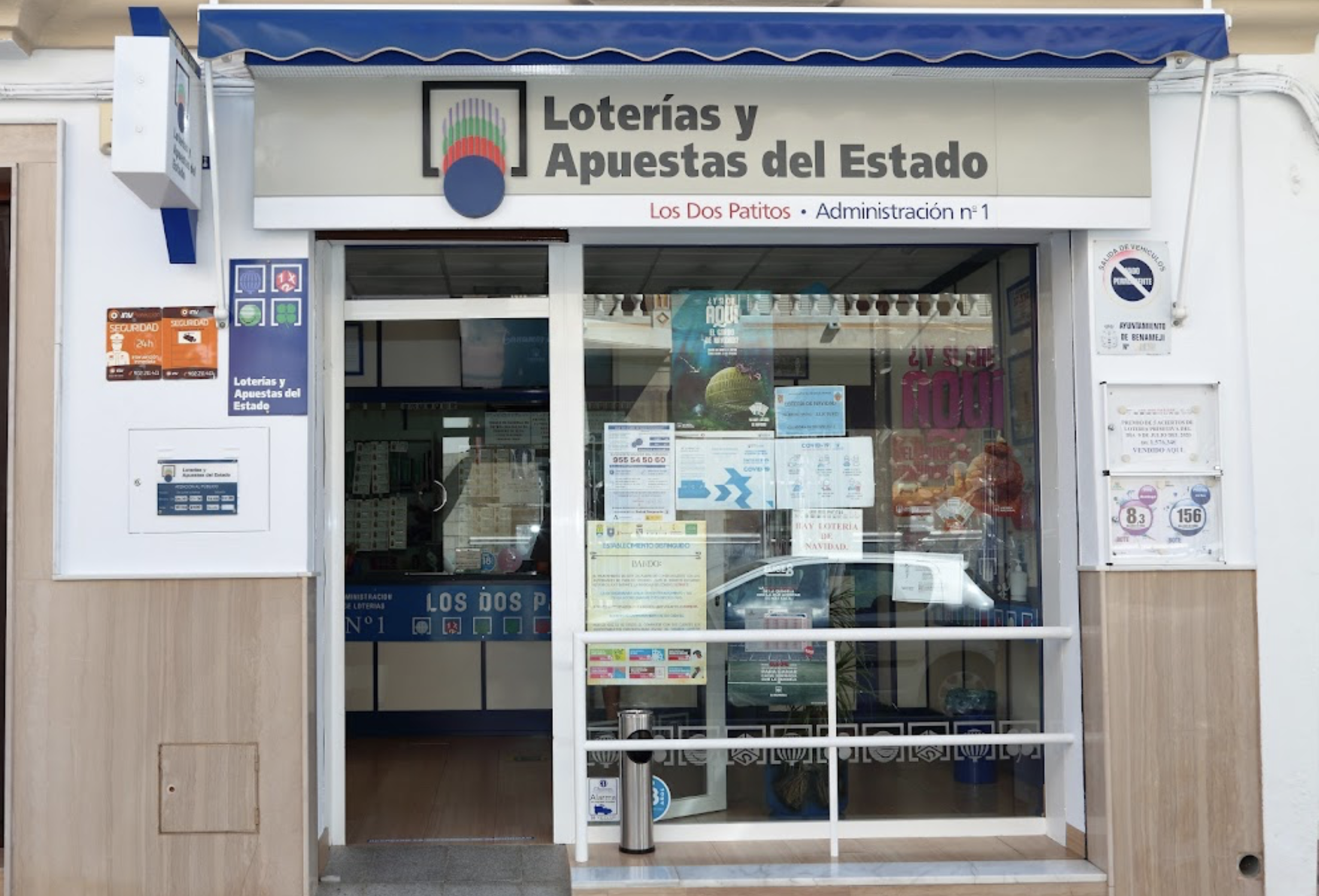 Administración de Loterías "Los dos patitos", donde se selló el boleto de La Primitiva premiado