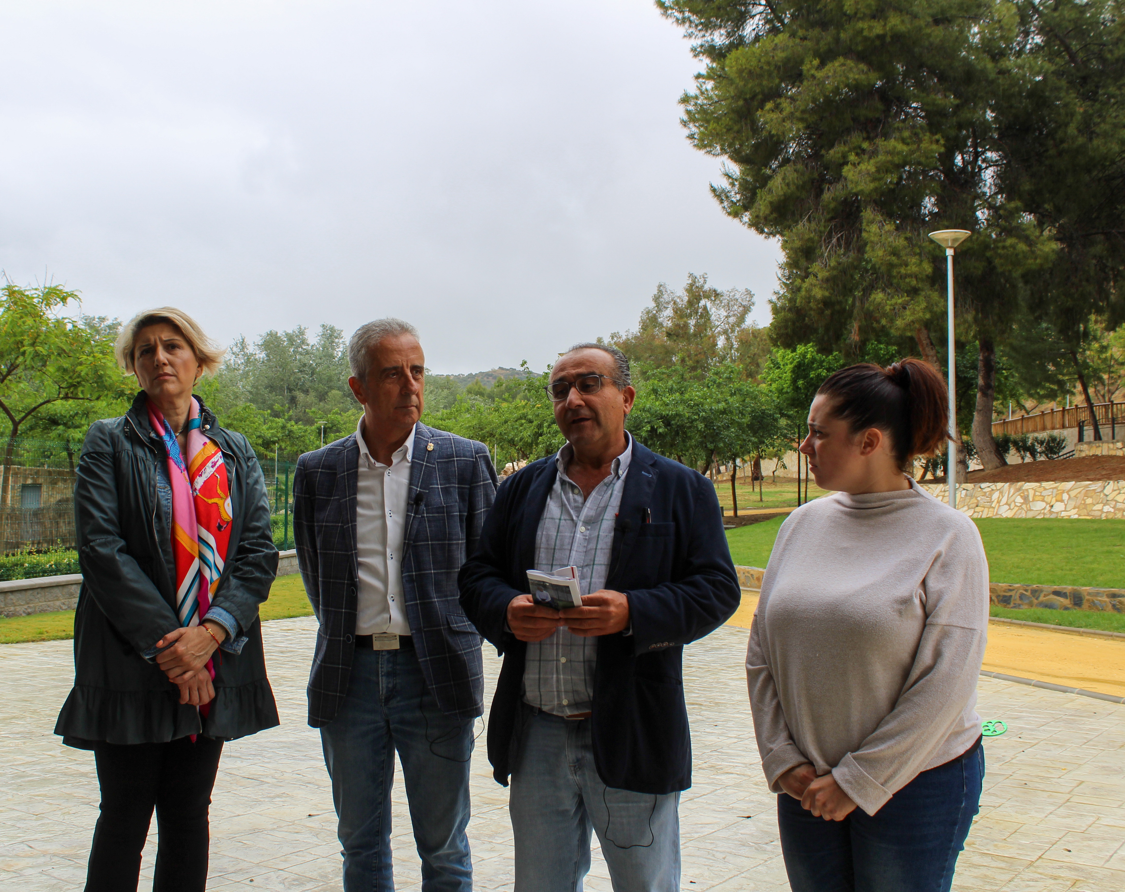 Un momento de la rueda de prensa del PSOE en Jauja esta mañana