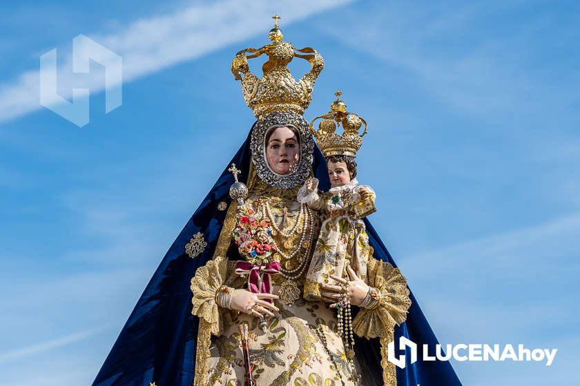 La Virgen de Araceli durante la procesión de rogativa por la lluvia