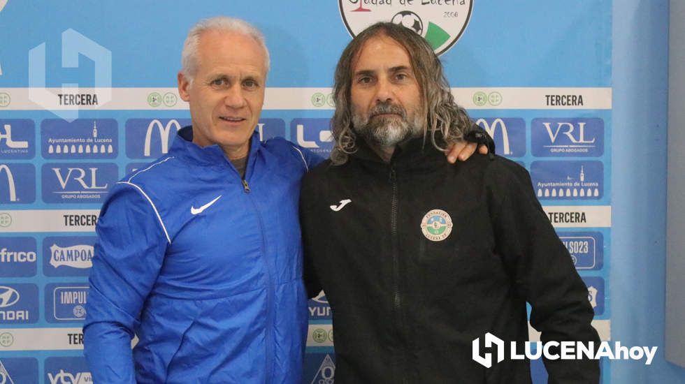  Falete junto a Juani Cantero en su presentación como nuevo técnico del CD Ciudad de Lucena 