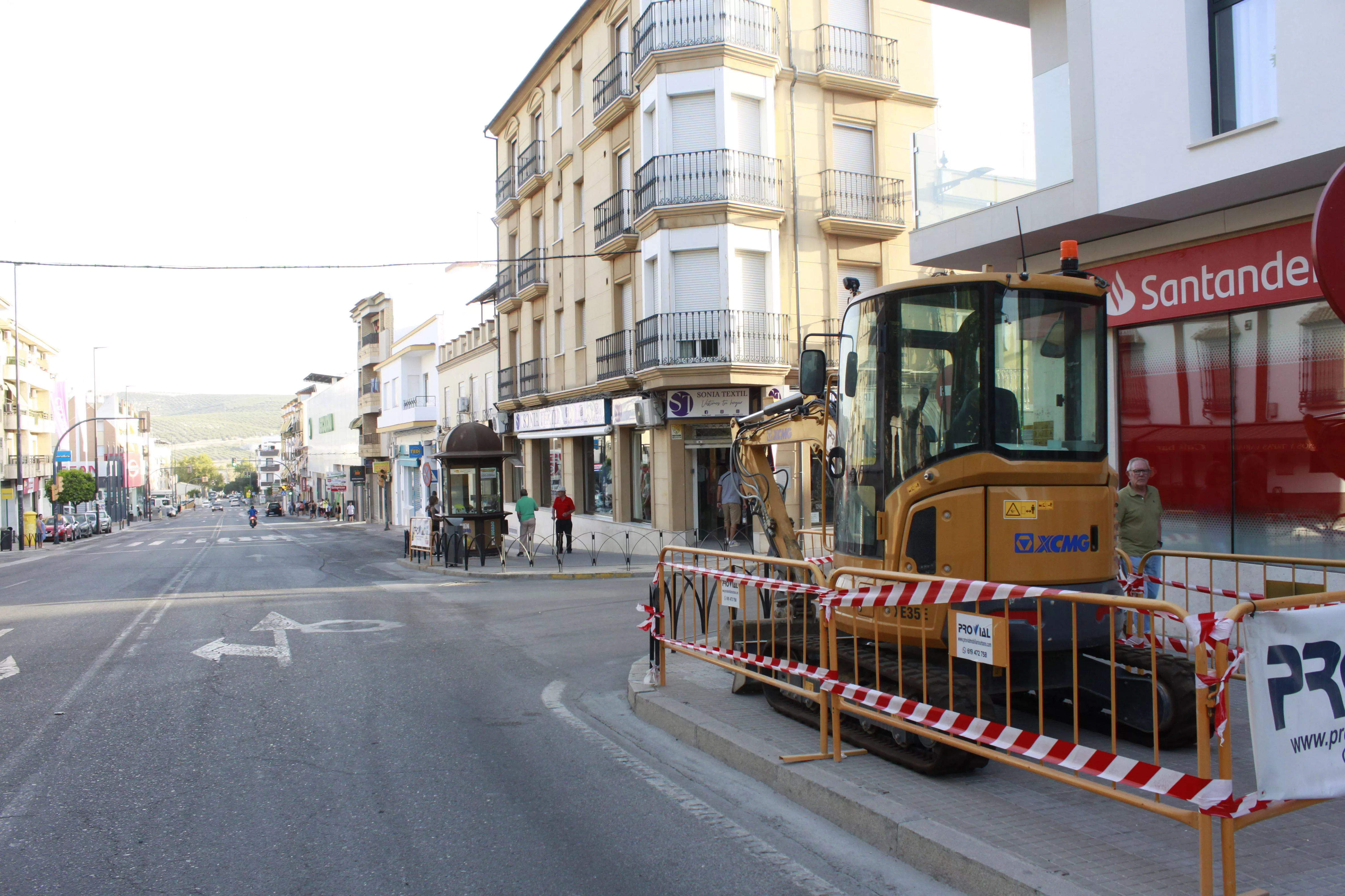 Obras del carril bici en la avenida del Parque
