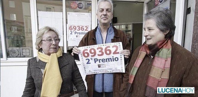  75.000 euros del segundo premio de la lotería del Niño viajan a Lucena 