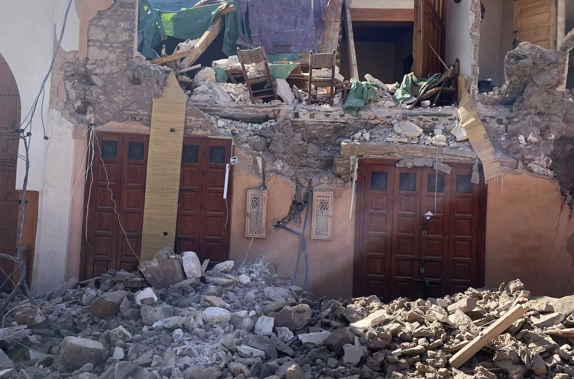 Uno de los edificios derribados por el terremoto en Marrakech