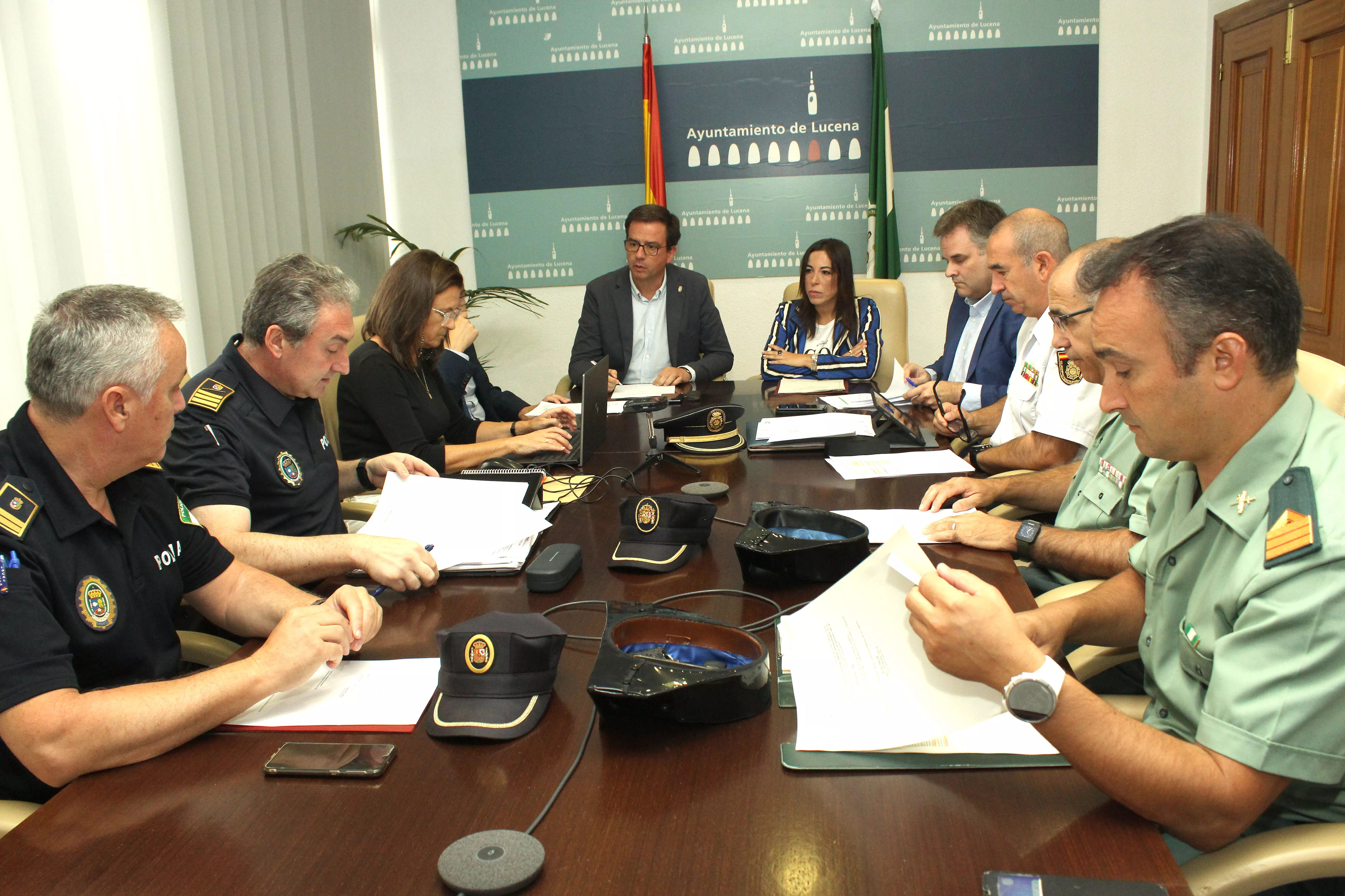 Un momento de la reunión de la Junta Local de Seguridad