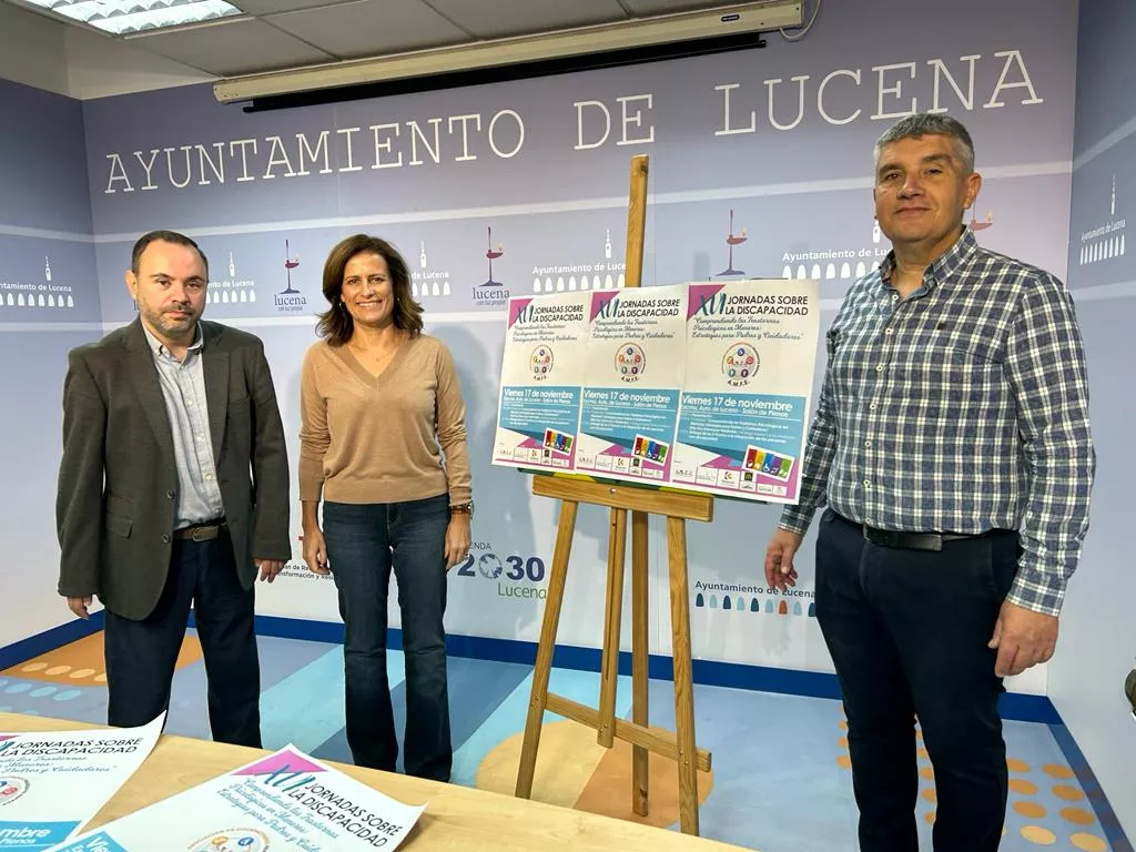 Presentación de las XVI Jornadas sobre Discapacidad, esta mañana en el Ayuntamiento de Lucena