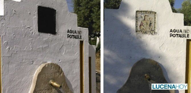  El ayuntamiento recupera el azulejo de la fuente de la Virgen tras otro gesto de intolerancia 
