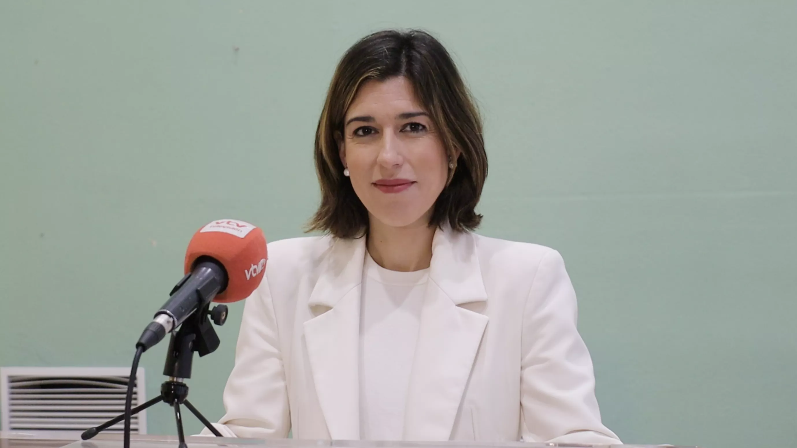 Teresa Alonso, portavoz del PSOE, durante la rueda de prensa celebrada hoy