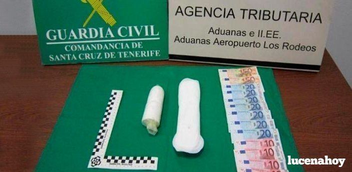  Detienen a una joven vecina de Lucena en Tenerife con 512 gr. de cocaína en un preservativo 