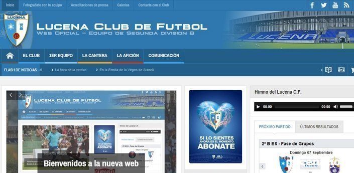 El Lucena CF moderniza su imagen y lanza una nueva página web 