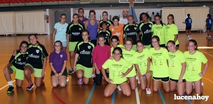  Los equipos infantiles del BM Lucena y del BM Cabra. 