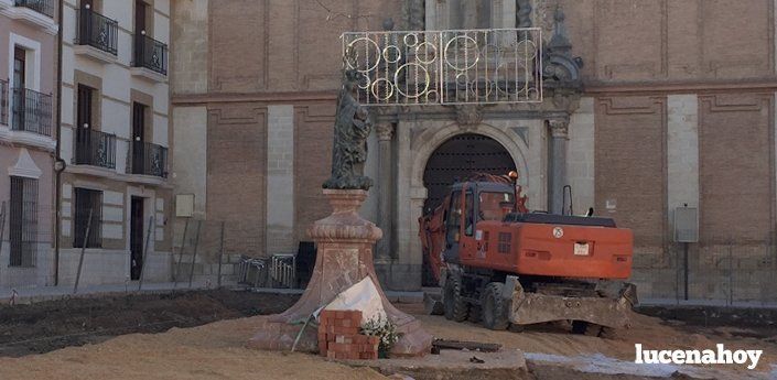  Retiran la imagen de la Inmaculada temporalmente por las obras. Será restaurada 