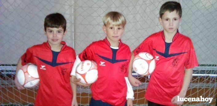  Álvaro Cantero Muñoz, Abel Aguilar Jiménez y Alberto Alba Alcalá, los tres benjamines de los Monteros FS convocados por la selección cordobesa. 