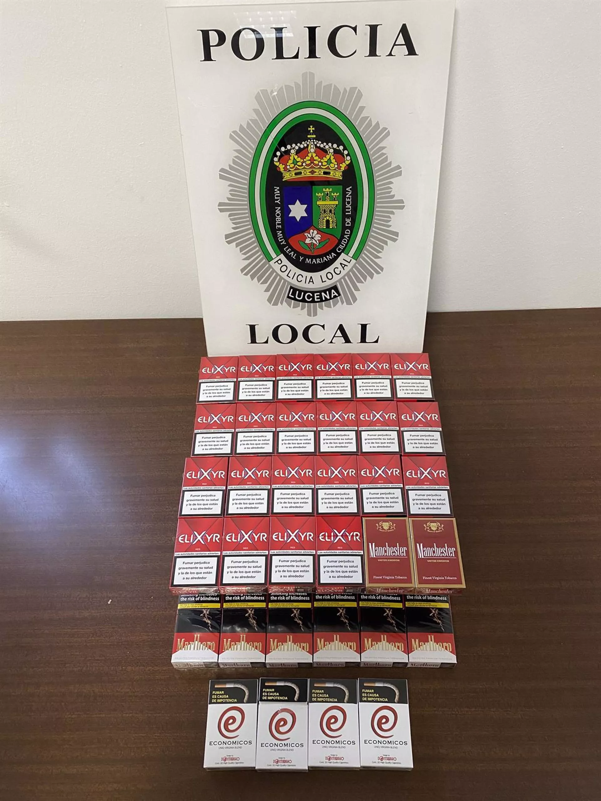 Tabaco intervenido por la Policía Local en Lucena