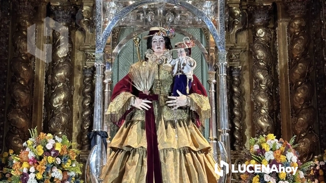 La Virgen de Araceli, ya preparada para la Bajada en su trono romero en el Santuario La Virgen de Araceli, ya preparada para la Bajada en su trono romero en el Santuario