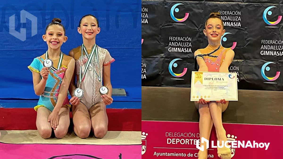 Las gimnastas del club Ritmiluc Lucena Natalia Somé, Irina Muñoz y Alejandra Conde subieron al podio en el Campeonato de Andalucía