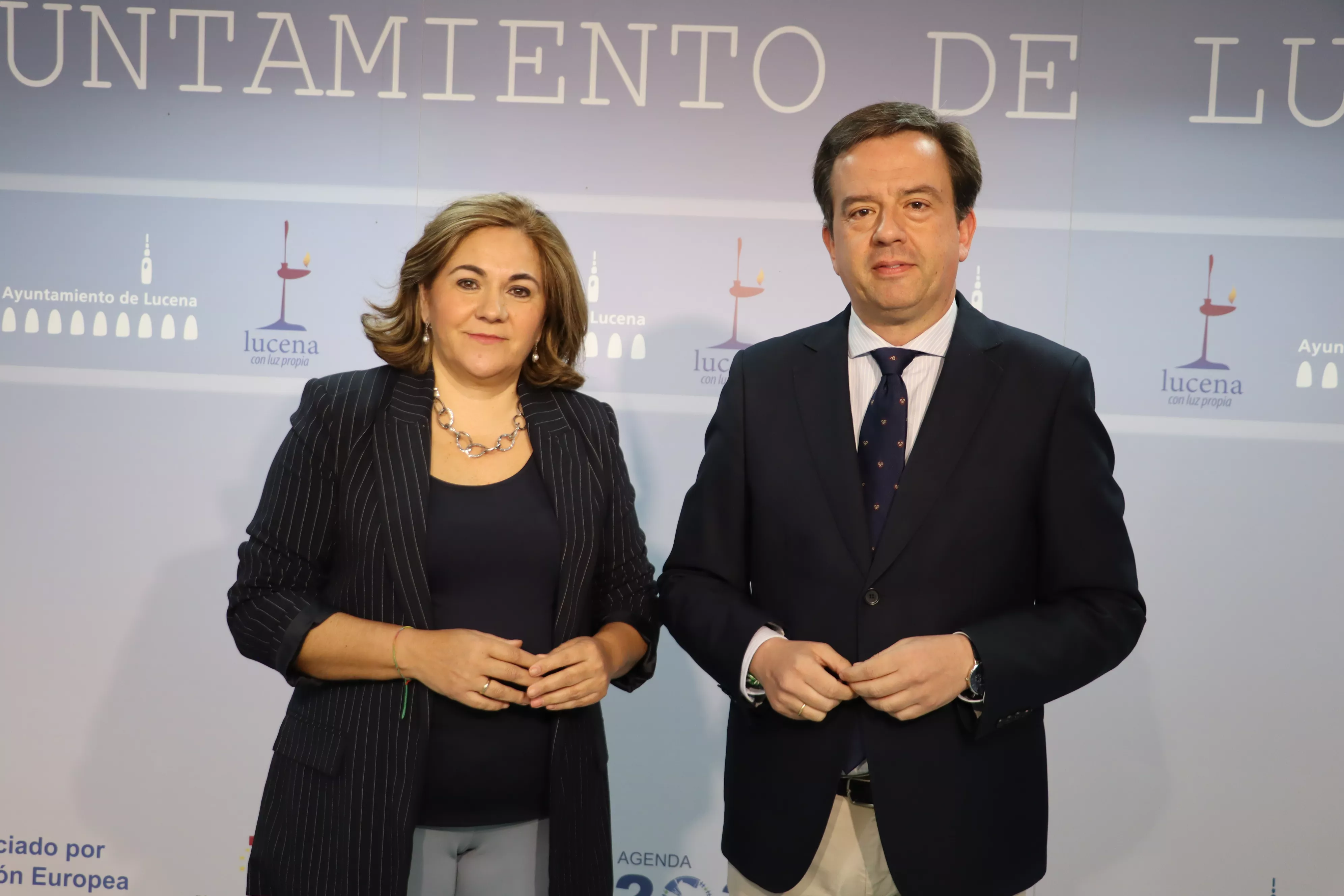 Maria de la O Redondo y Aurelio Fernández, esta mañana en sala de prensa