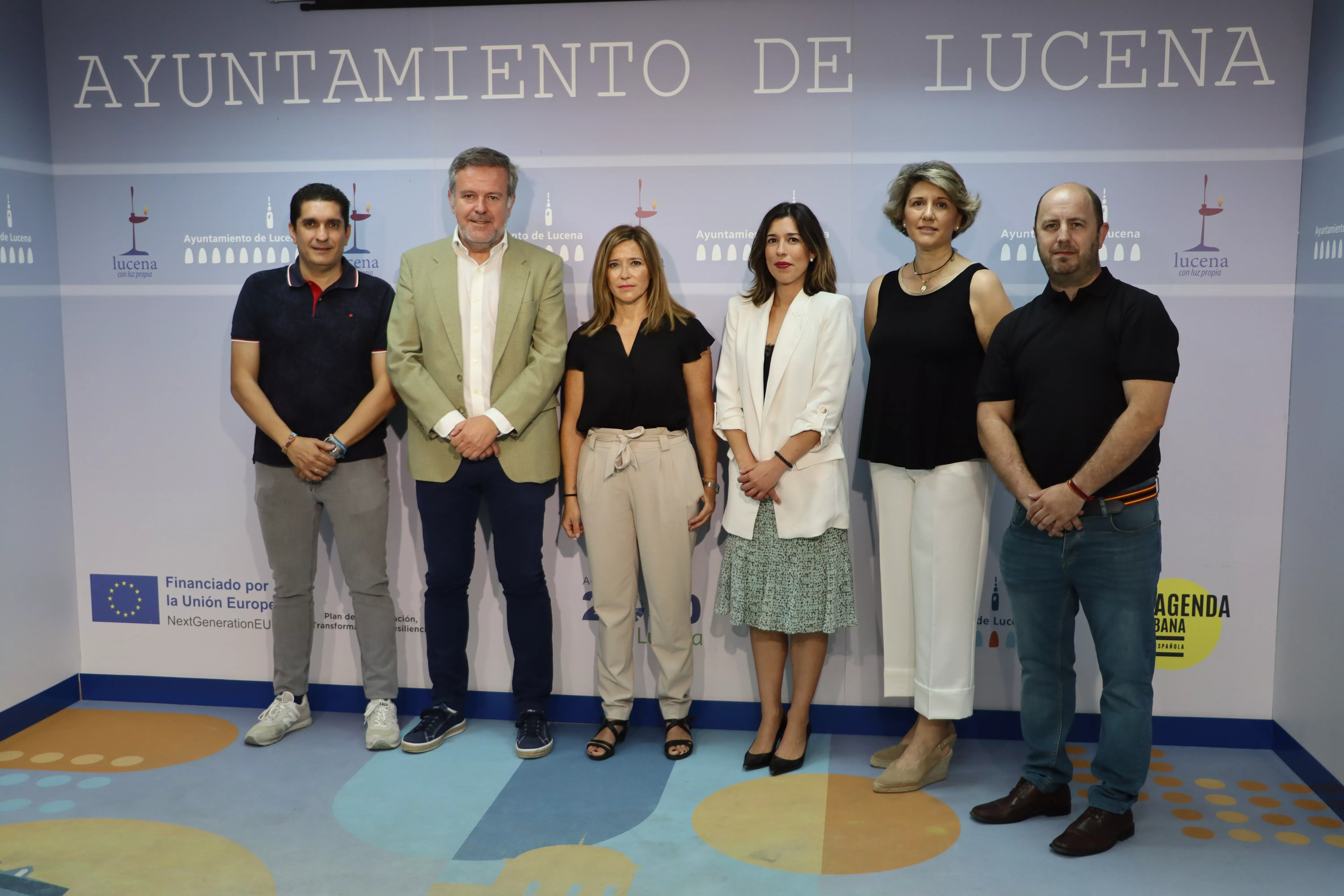 Miembros del grupo político municipal del PSOE en la rueda de prensa ofrecida hoy
