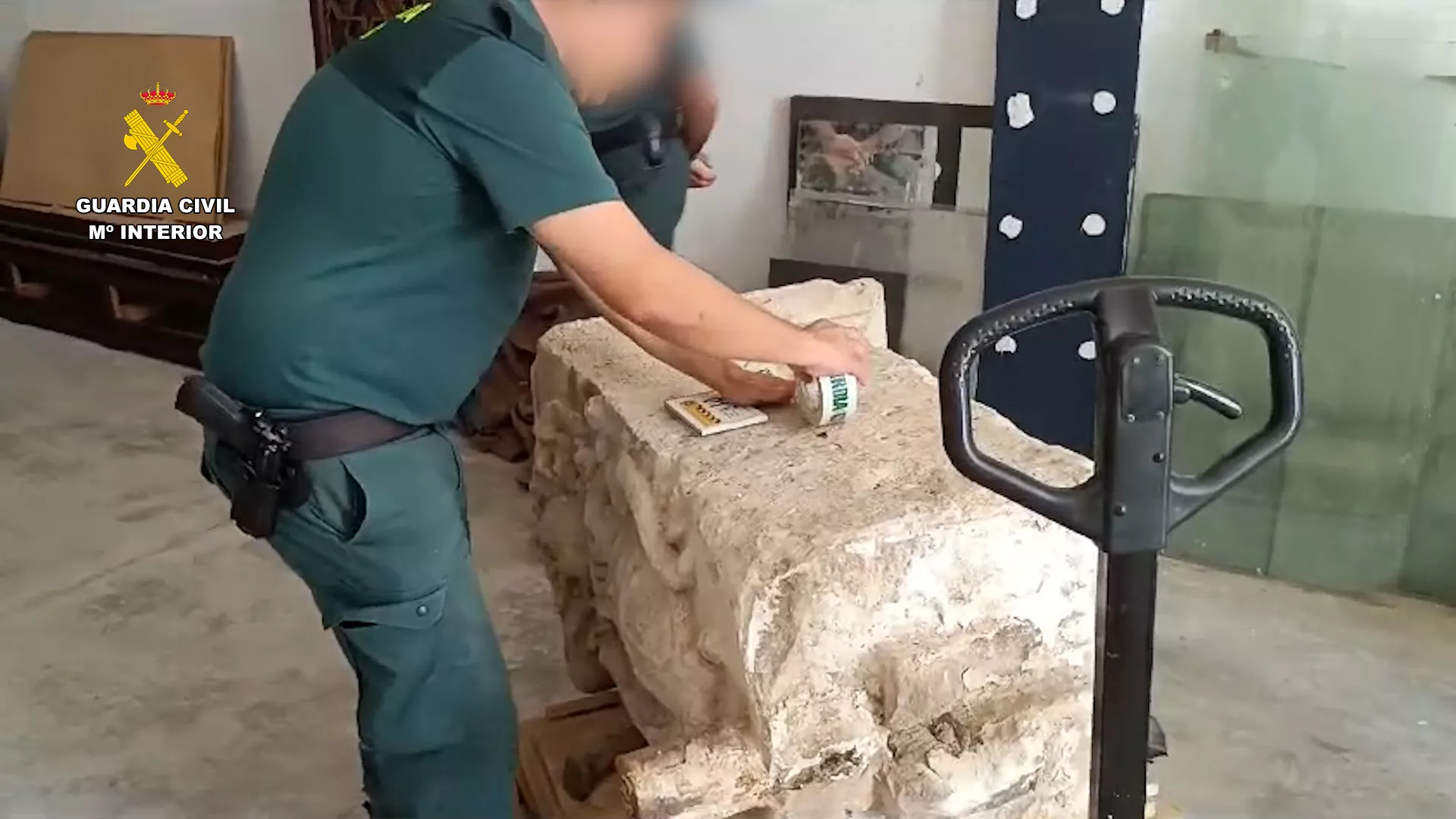 El pilar de la fuente del Cortijo Grande recuperado por la Guardia Civil