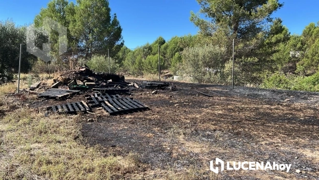 Una vista de los terrenos afectados por este incendio Una vista de los terrenos afectados por este incendio