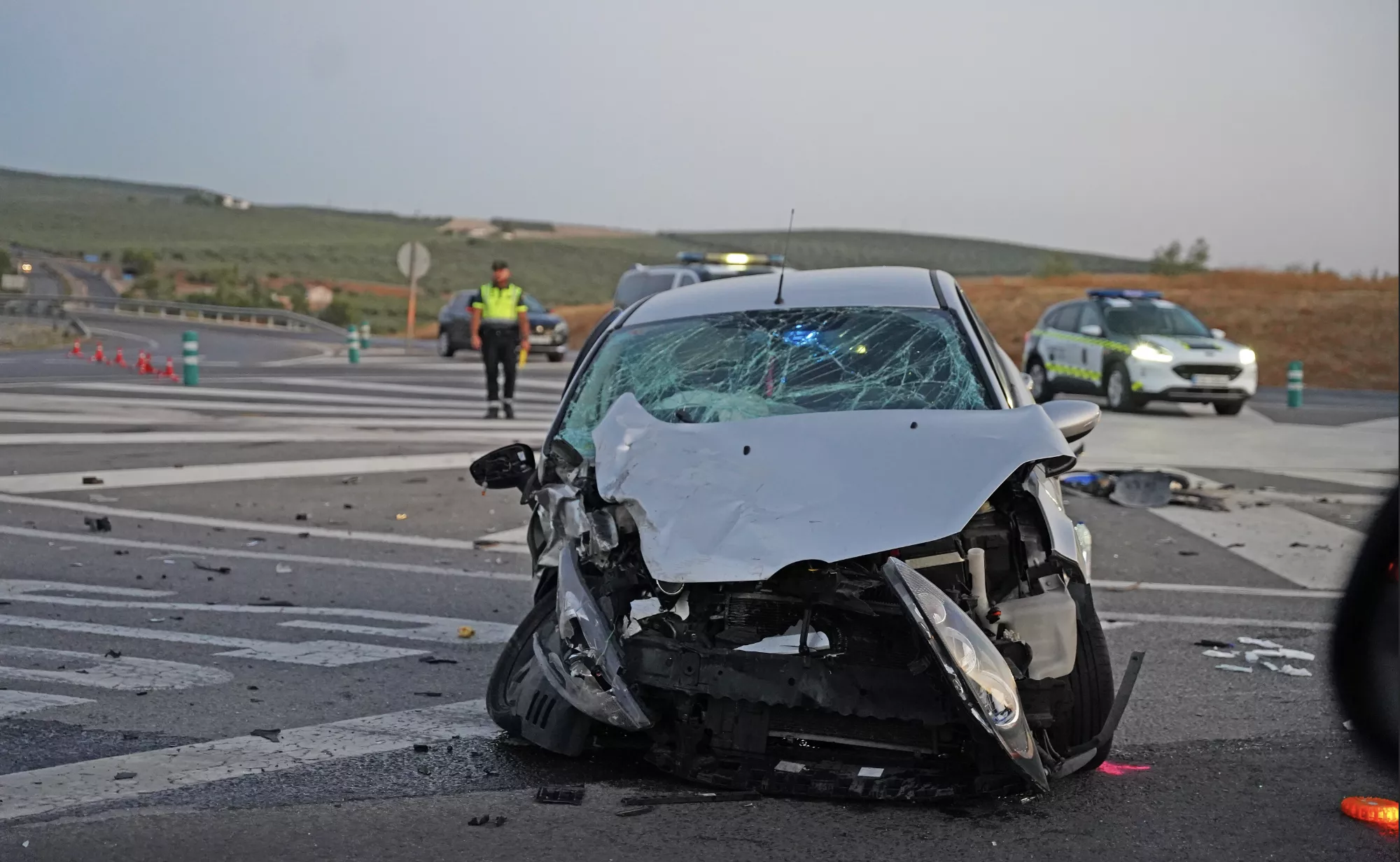 Accidente en el cruce de la A318 y A45
