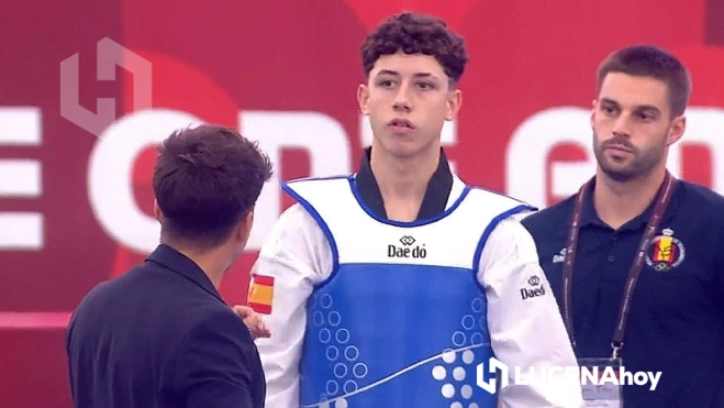 Jesus Pacheco, durante uno de sus combates en el mundial de Taekwondo de Corea del Sur Jesus Pacheco, durante uno de sus combates en el mundial de Taekwondo de Corea del Sur